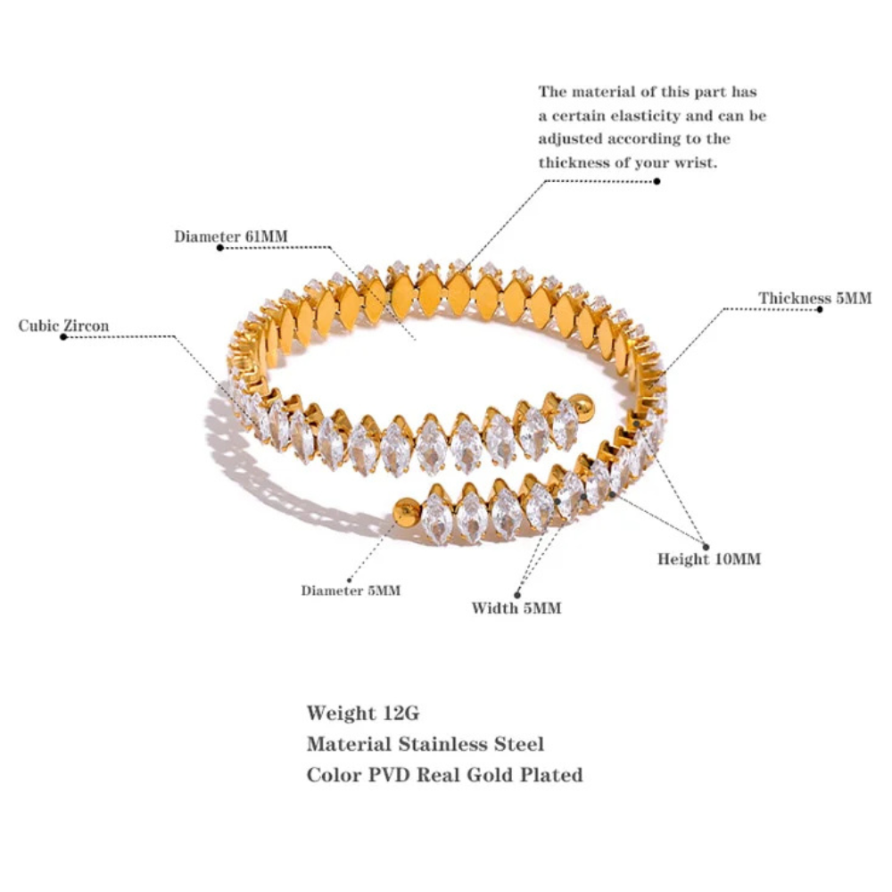 Zircon Open Bangle