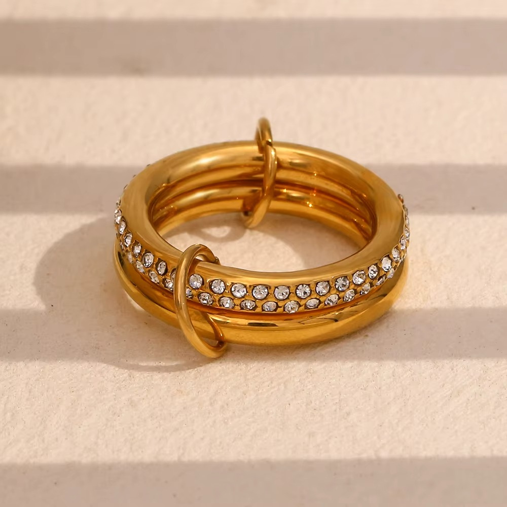 Classic Linked Zircon Stack Ring