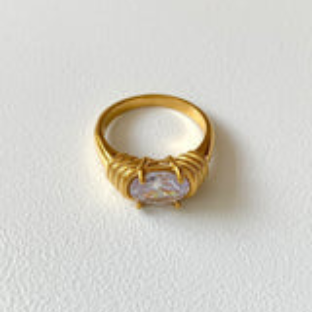 Oval Zirconia Statement Ring