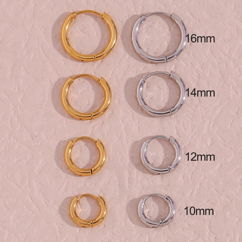Gold / Silver Plated Half Stone Huggie Hoops by The Happiness Store 3