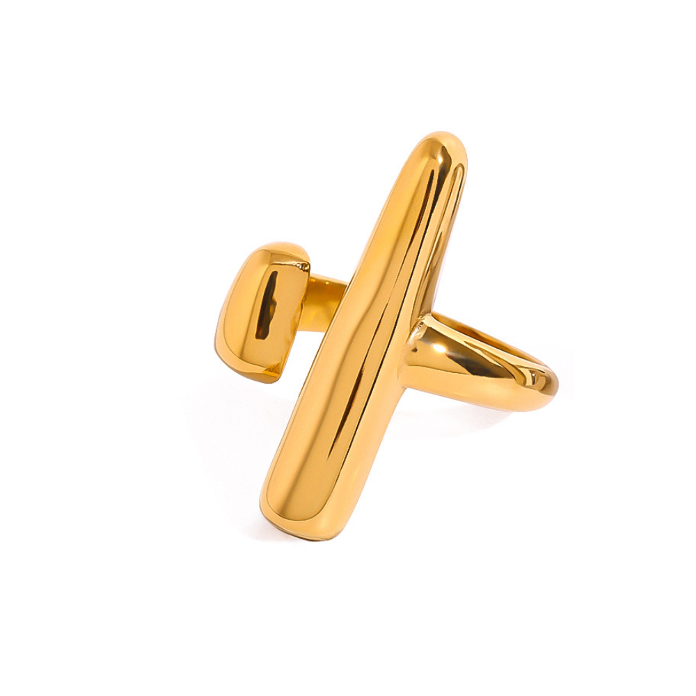 Sculptural T-Bar Chunky Ring