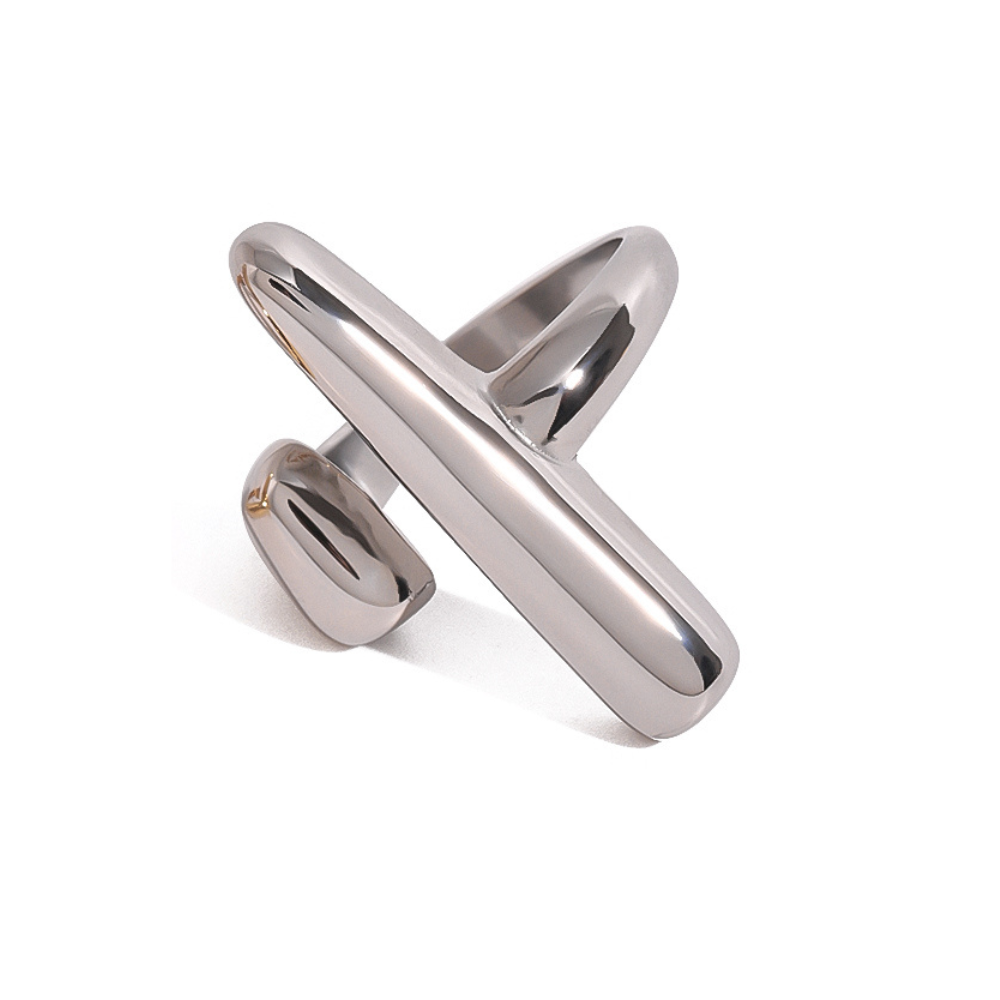 Sculptural T-Bar Chunky Ring