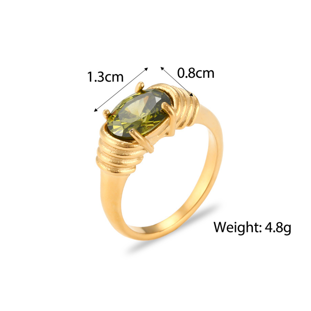 Oval Zirconia Statement Ring