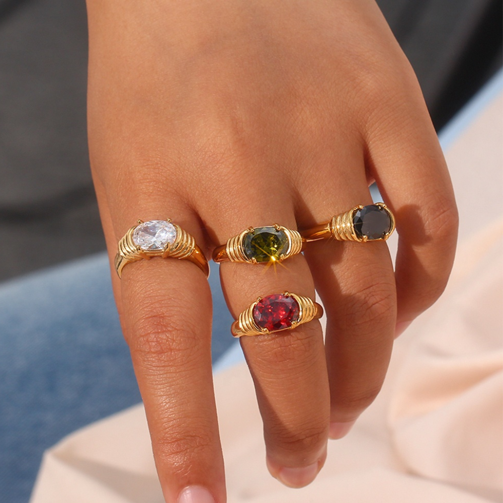 Oval Zirconia Statement Ring