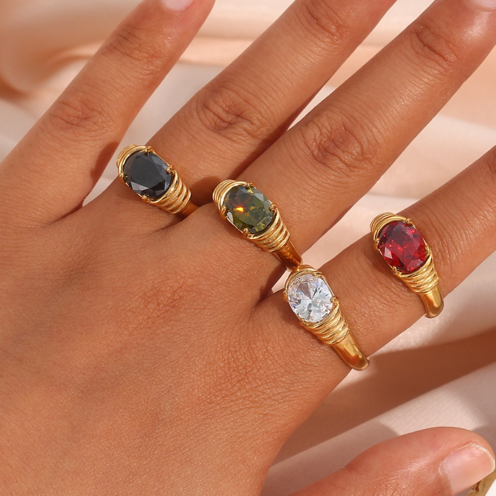 Oval Zirconia Statement Ring