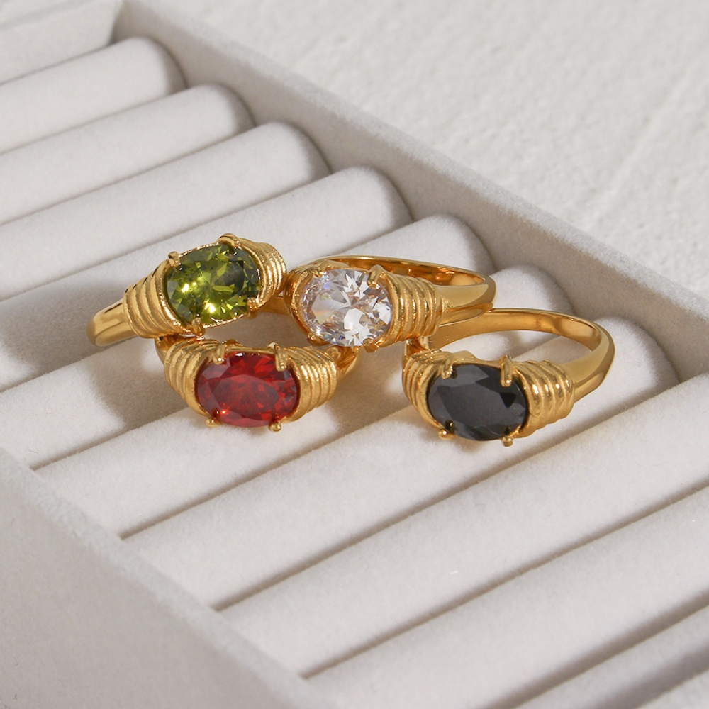 Oval Zirconia Statement Ring