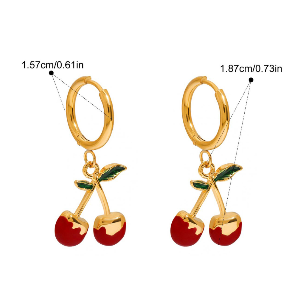 Cherry Charm Drop Earrings