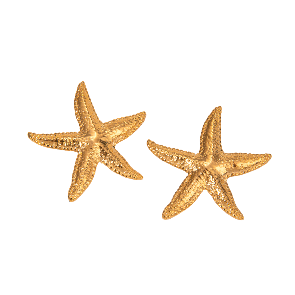 Statement Starfish Earrings in Gold