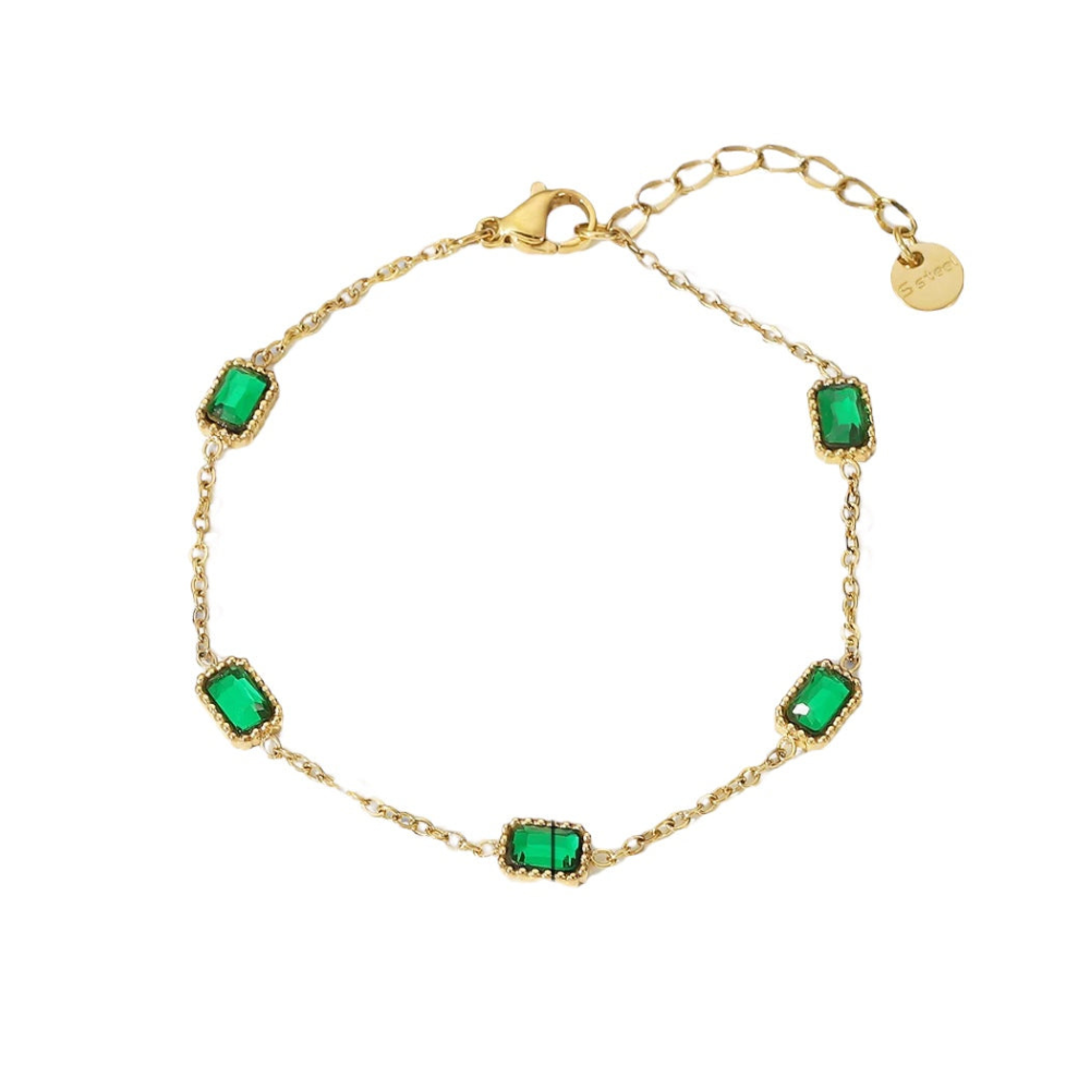 Emerald Stone Studded Bracelet