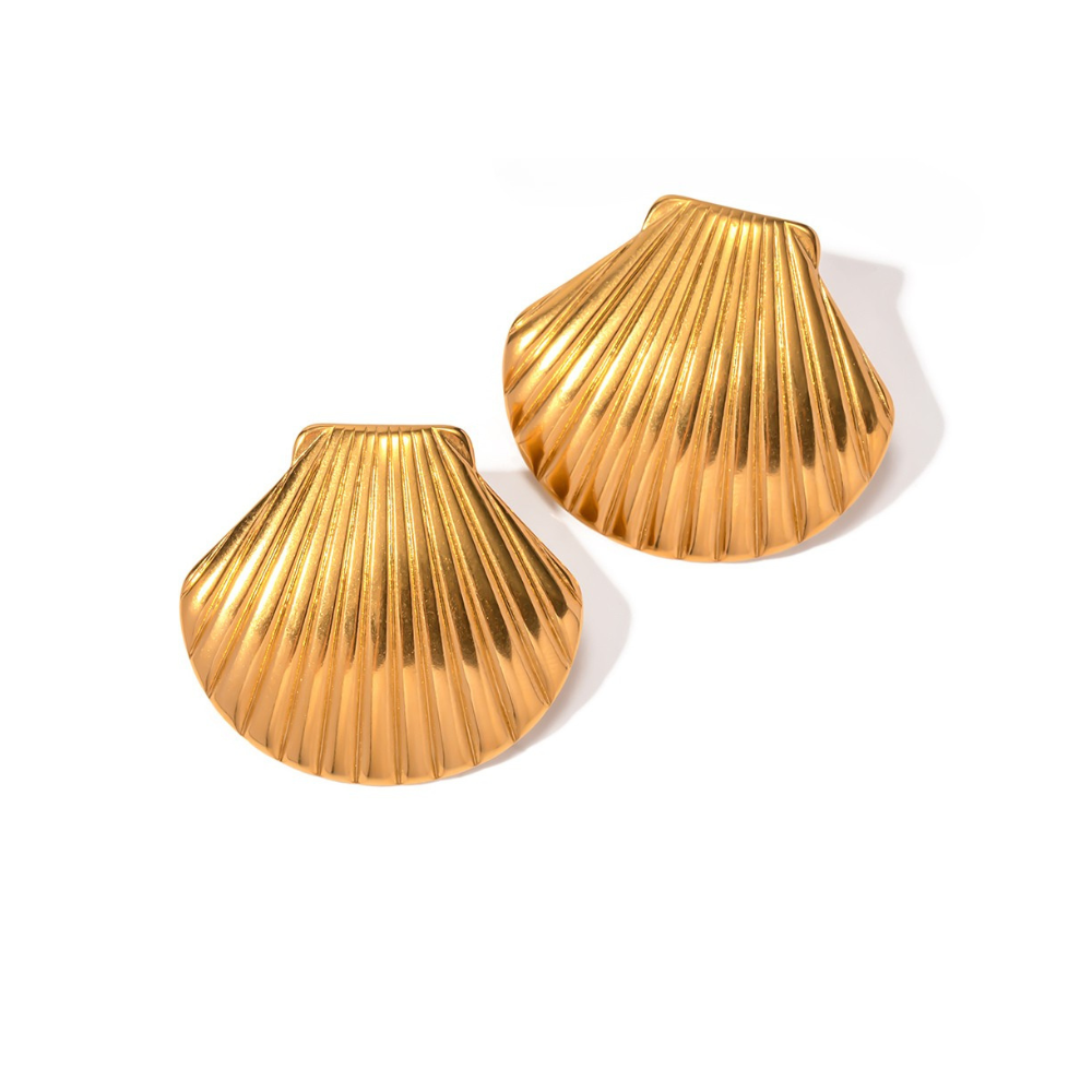 Statement Shell Earrings in Gold and Silver