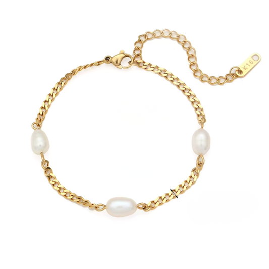 Pearl Charm Cuban Bracelet