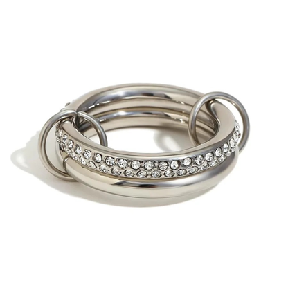 Classic Linked Zircon Stack Ring