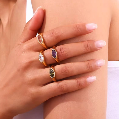 Horse Eye Zircon Ring