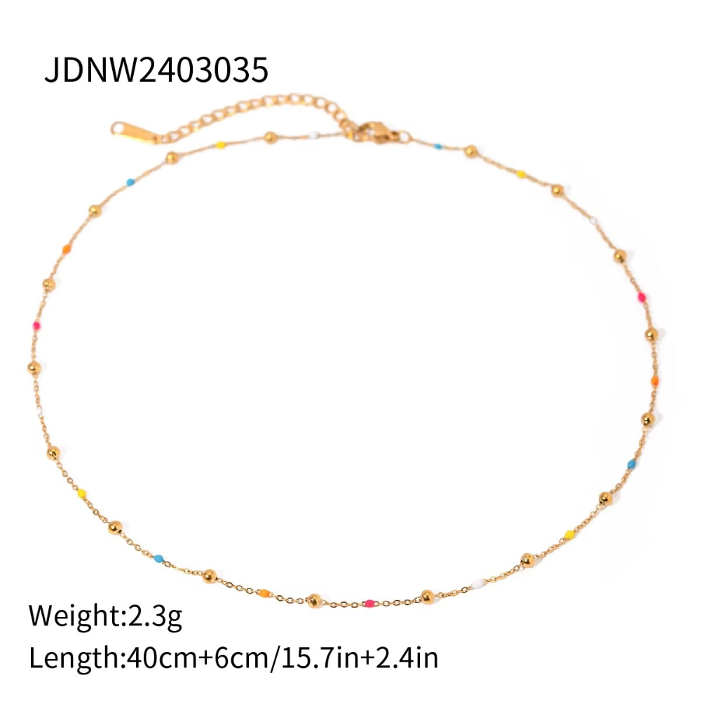 Dainty Rainbow Beaded Necklace