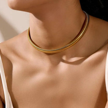 Gold / Silver Coil Choker Necklace