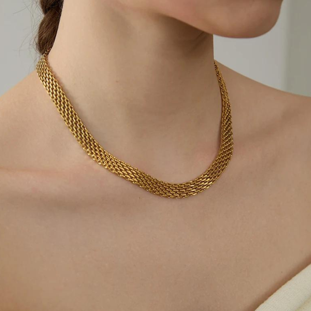 Weaved Textured Choker Necklace