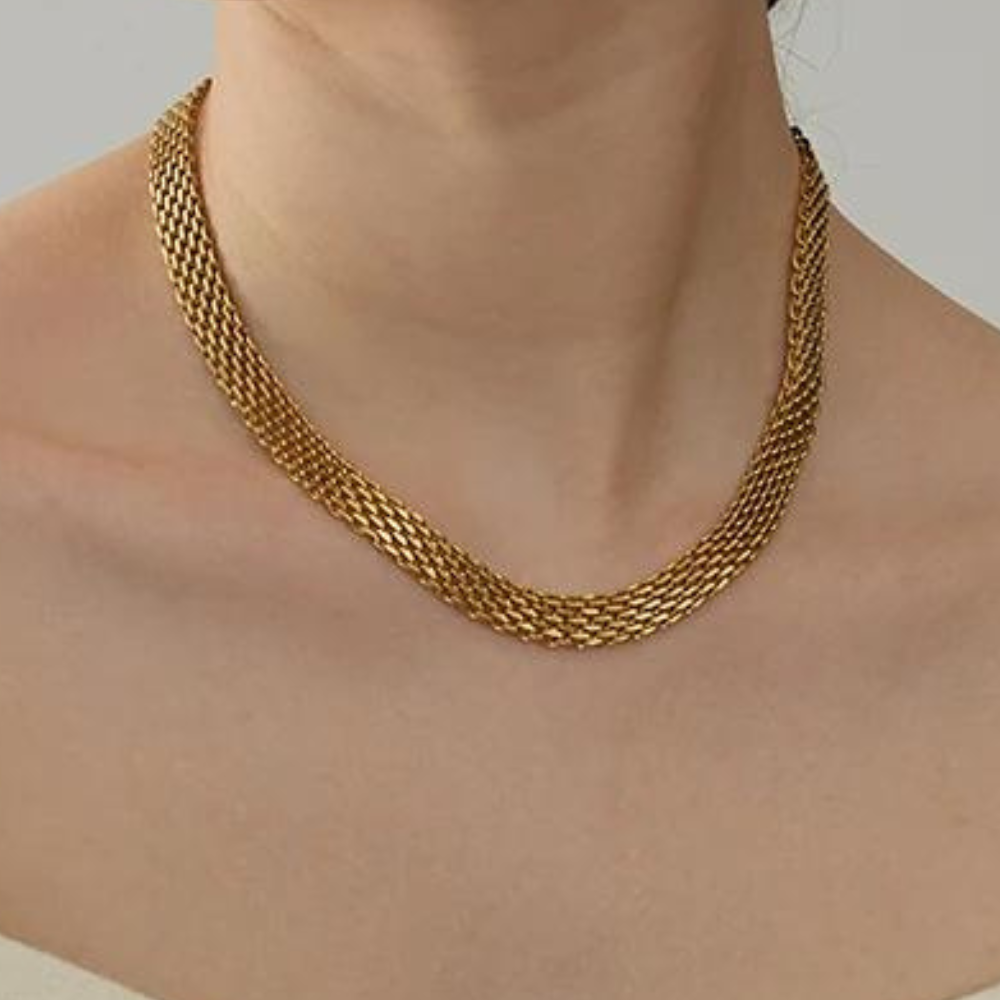 Weaved Textured Choker Necklace