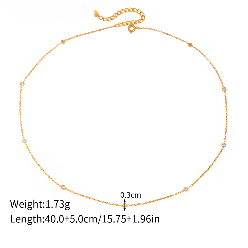 Minimal Round Cubic Zirconia Chain