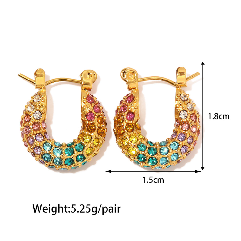 Mini Multi-Colour Zirconia Hoop Earrings