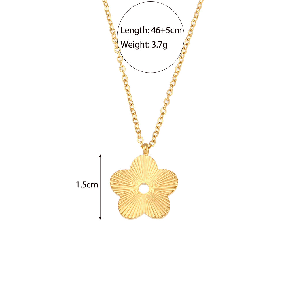 Sunburst Flower Pendant Necklace