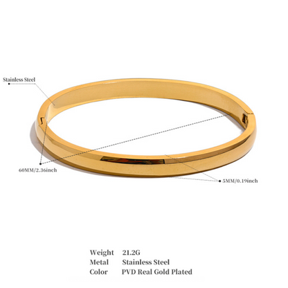 Classic Gold/Silver Round Bangle