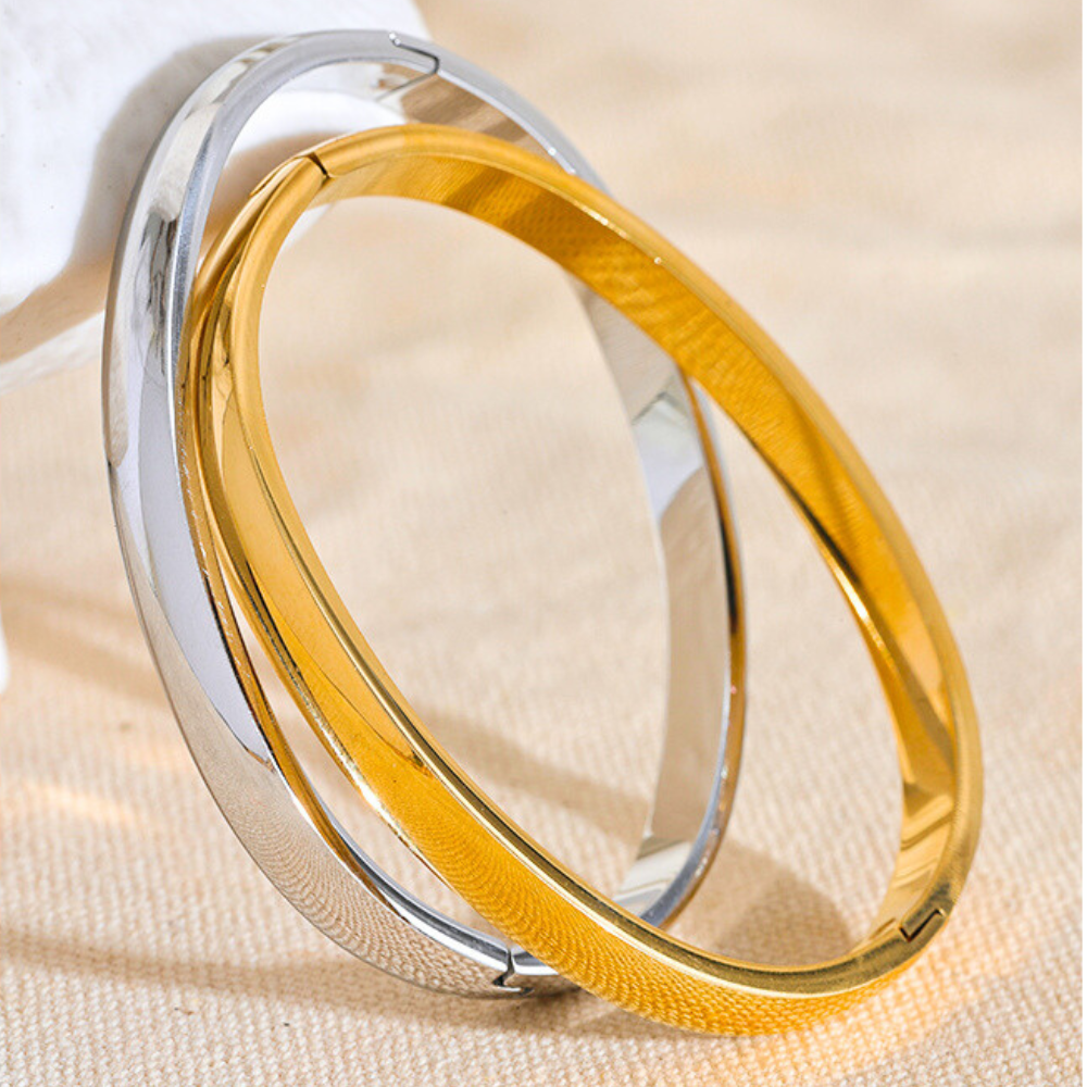 Classic Gold/Silver Round Bangle