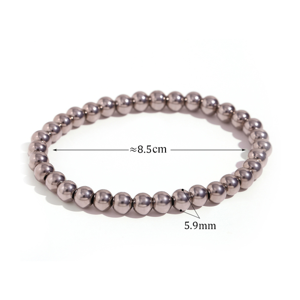 Solid Stainless Steel Beaded Bracelet by The Happiness Store