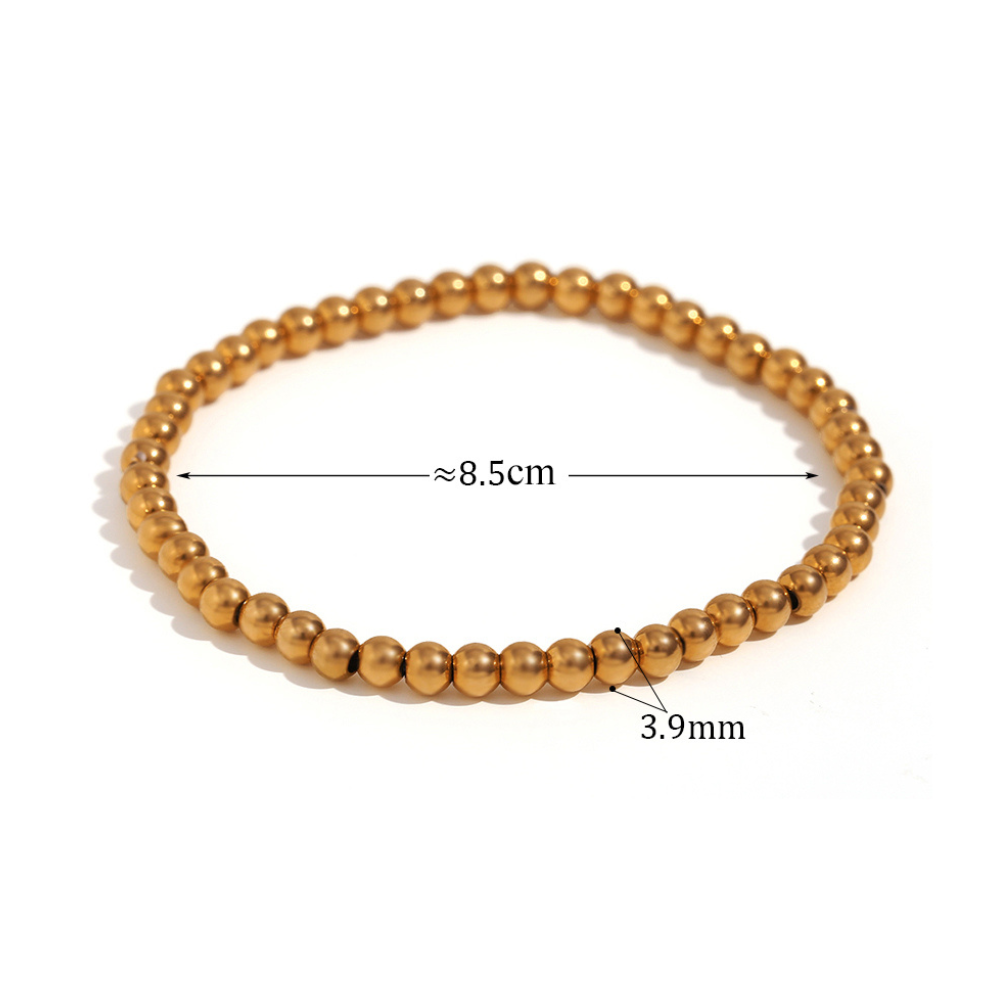 Solid 18k Gold plated Beaded Bracelet by The Happiness Store