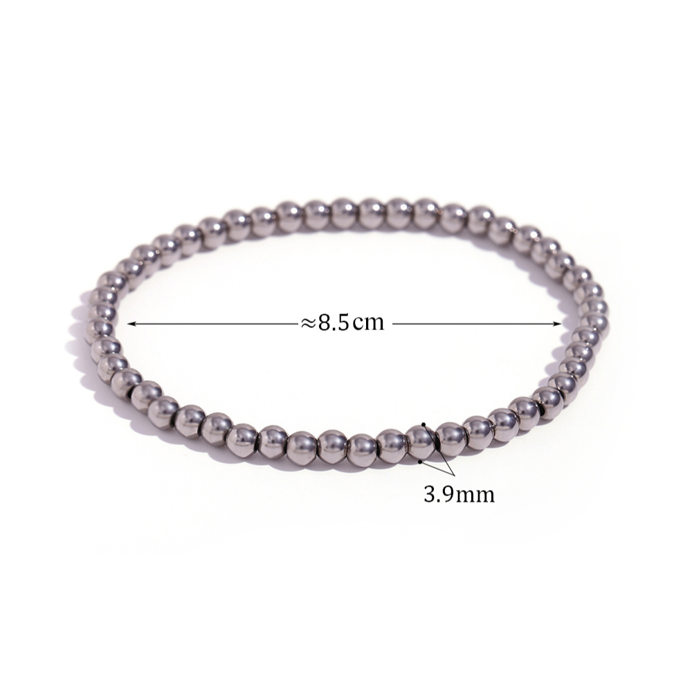 Solid Stainless Steel Beaded Bracelet by The Happiness Store