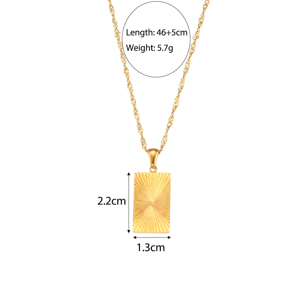 Sunburst Rectangle Pendant Necklace