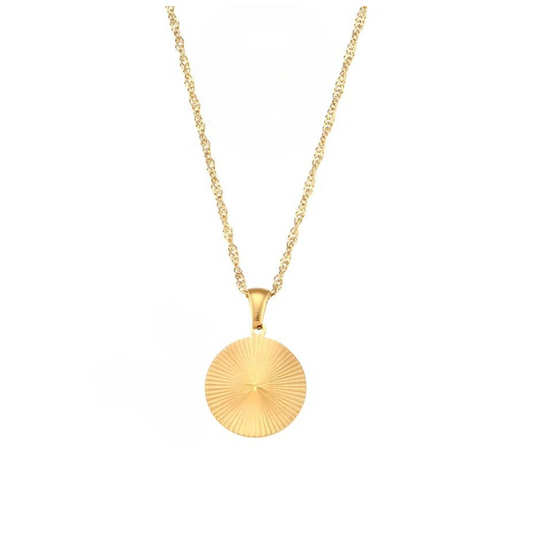 Sunburst Circle Pendant Necklace