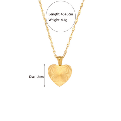 Sunburst Heart Pendant Necklace