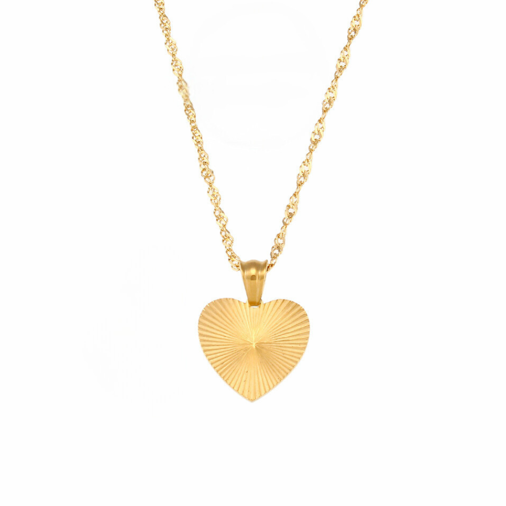 Sunburst Heart Pendant Necklace