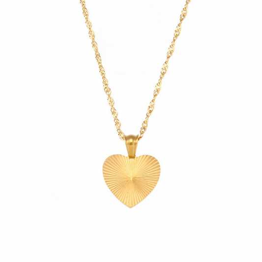 Sunburst Heart Pendant Necklace