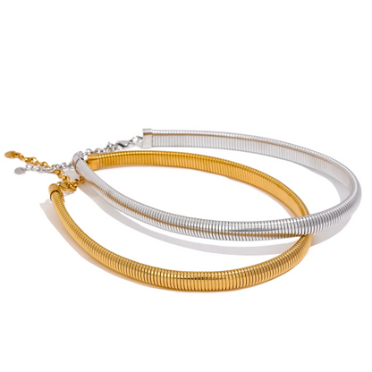 Gold / Silver Coil Choker Necklace