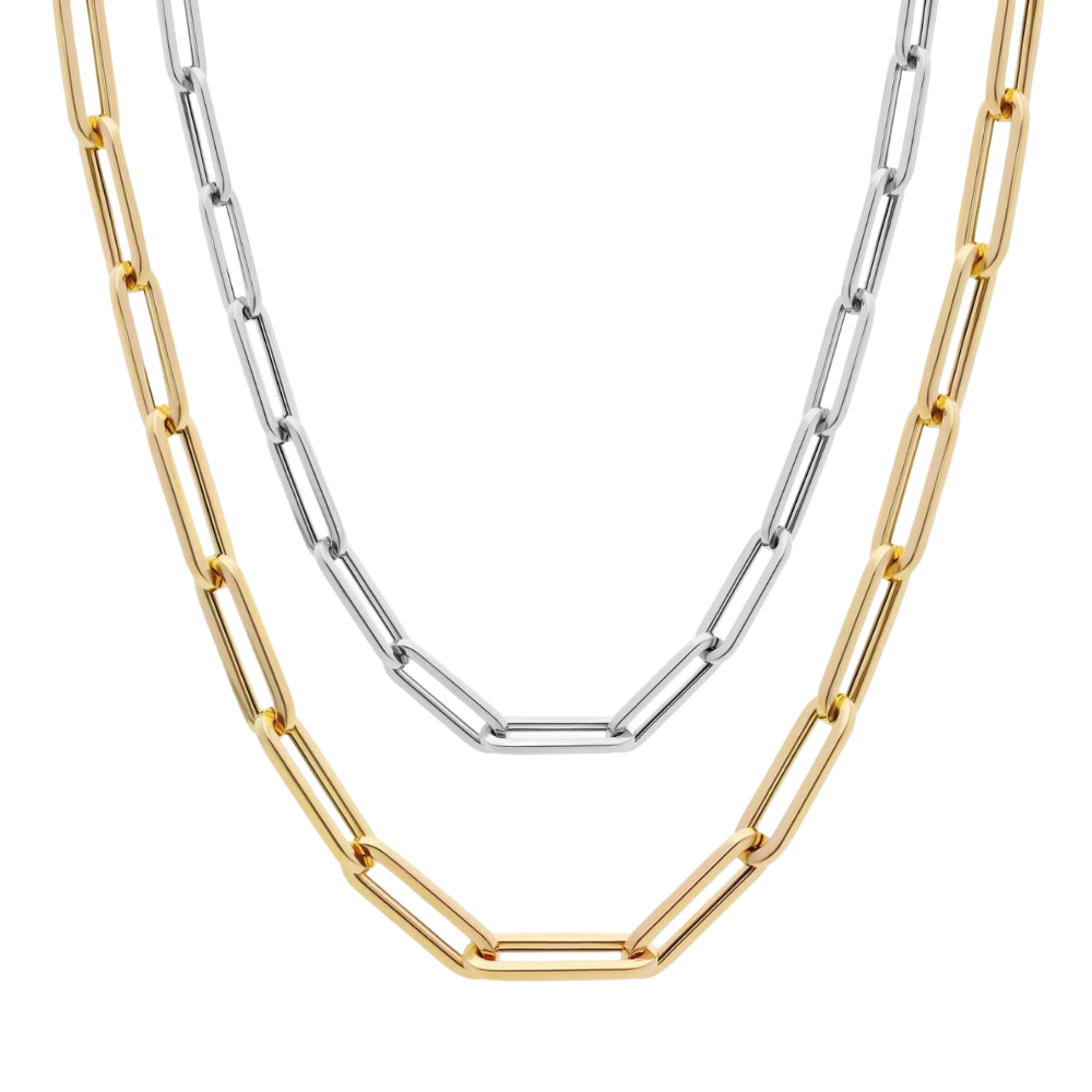 Gold/Silver Classic Paperclip Links Chain