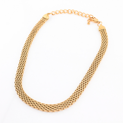 Weaved Textured Choker Necklace