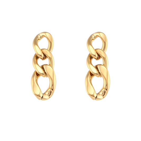 Gold Cuban Drop Earrings