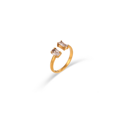 Diamond djustable Gold Plated Ring by The Happiness Store 3