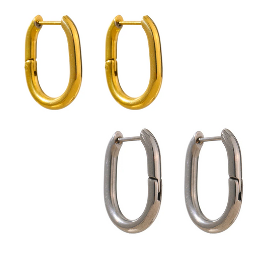 Gold / Silver Oval Hoops