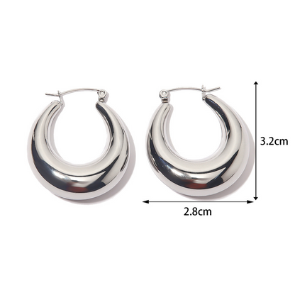 Gold / Silver Lightweight Chunky Drop Hoop Earrings