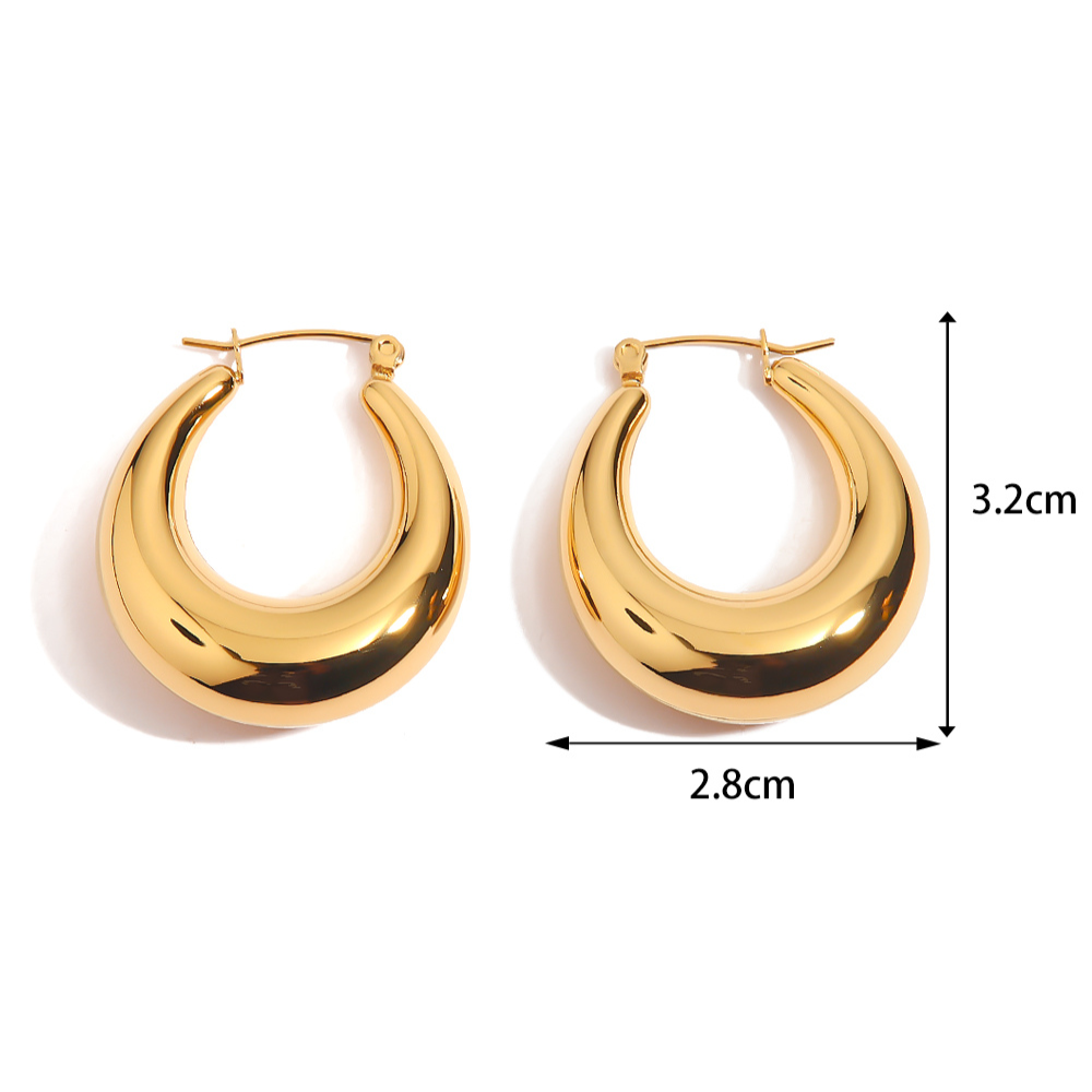 Gold / Silver Lightweight Chunky Drop Hoop Earrings