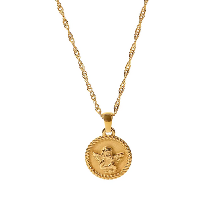 Gold Angel Pendant Necklace