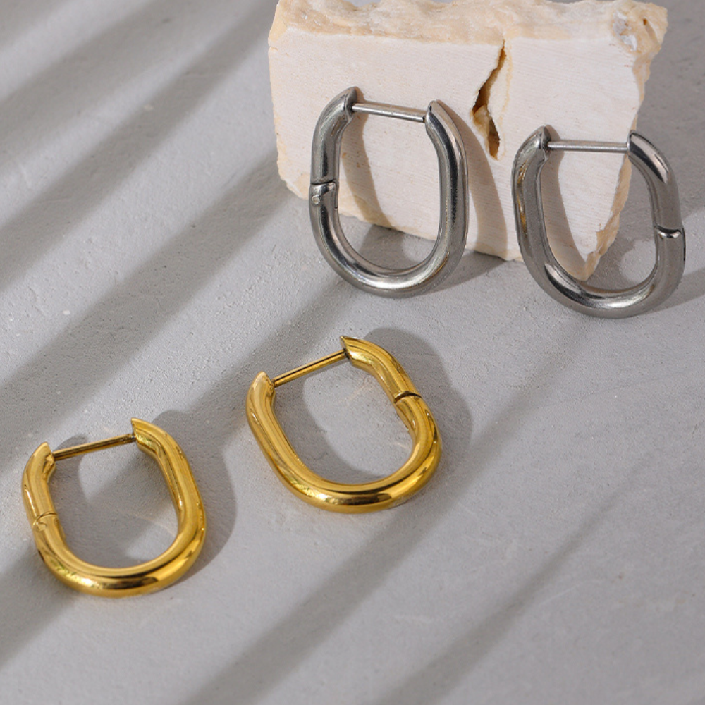 Gold / Silver Oval Hoops