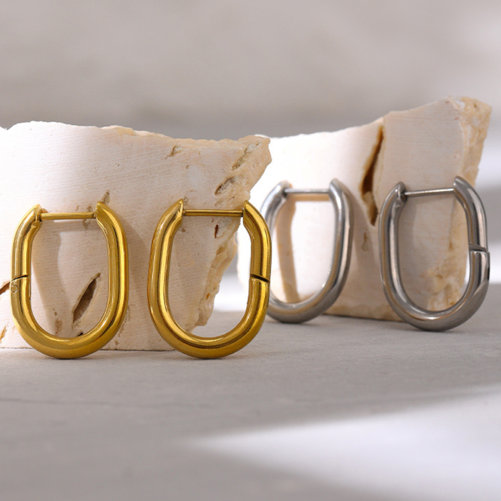 Gold / Silver Oval Hoops