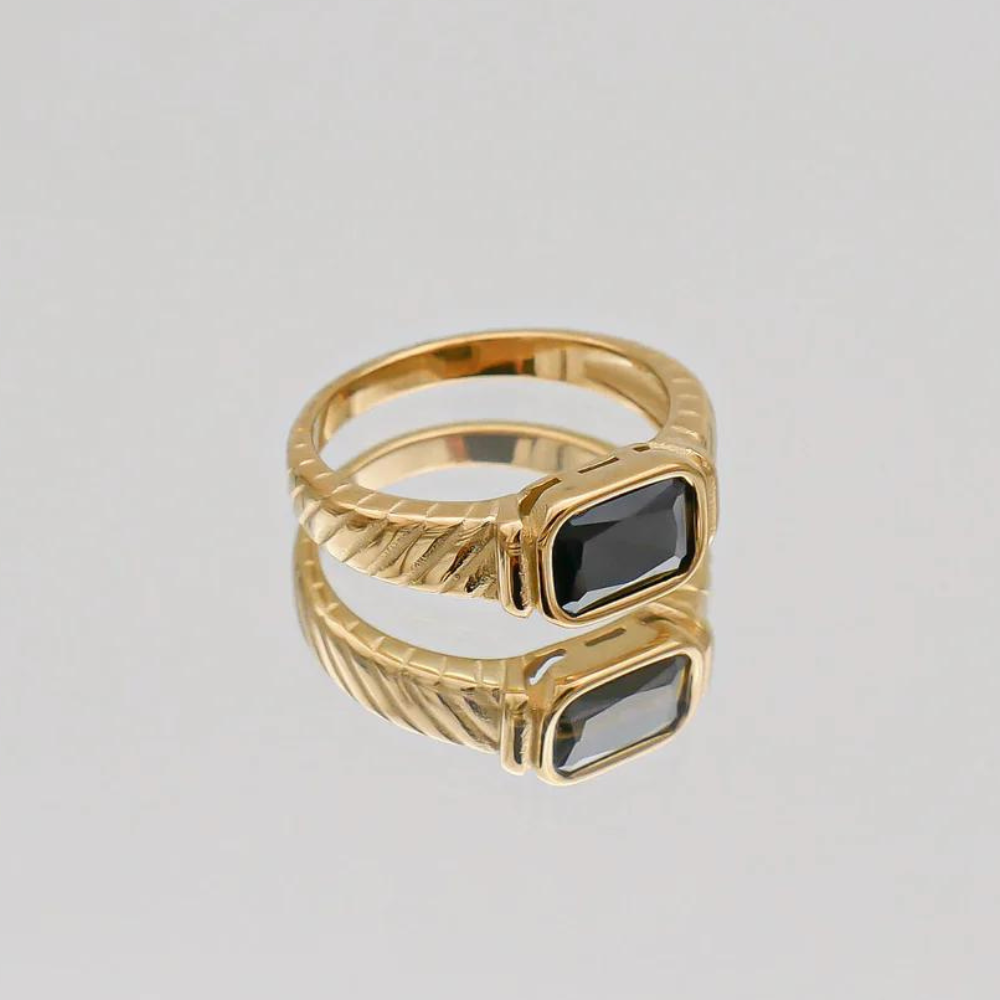 Mini Coloured Textured Stone Ring