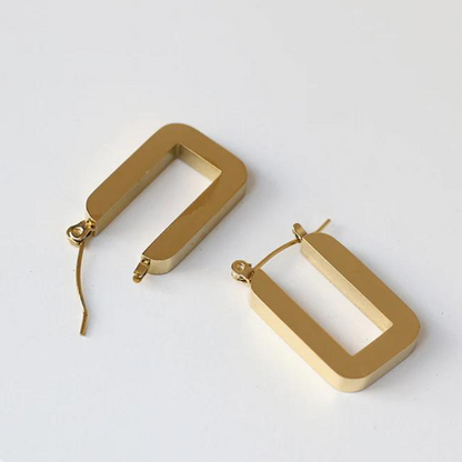 Gold Rectangle Hoop