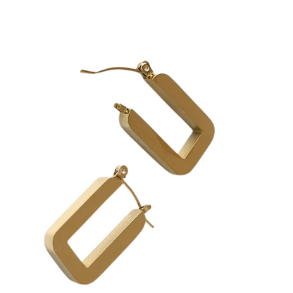 Gold Rectangle Hoop