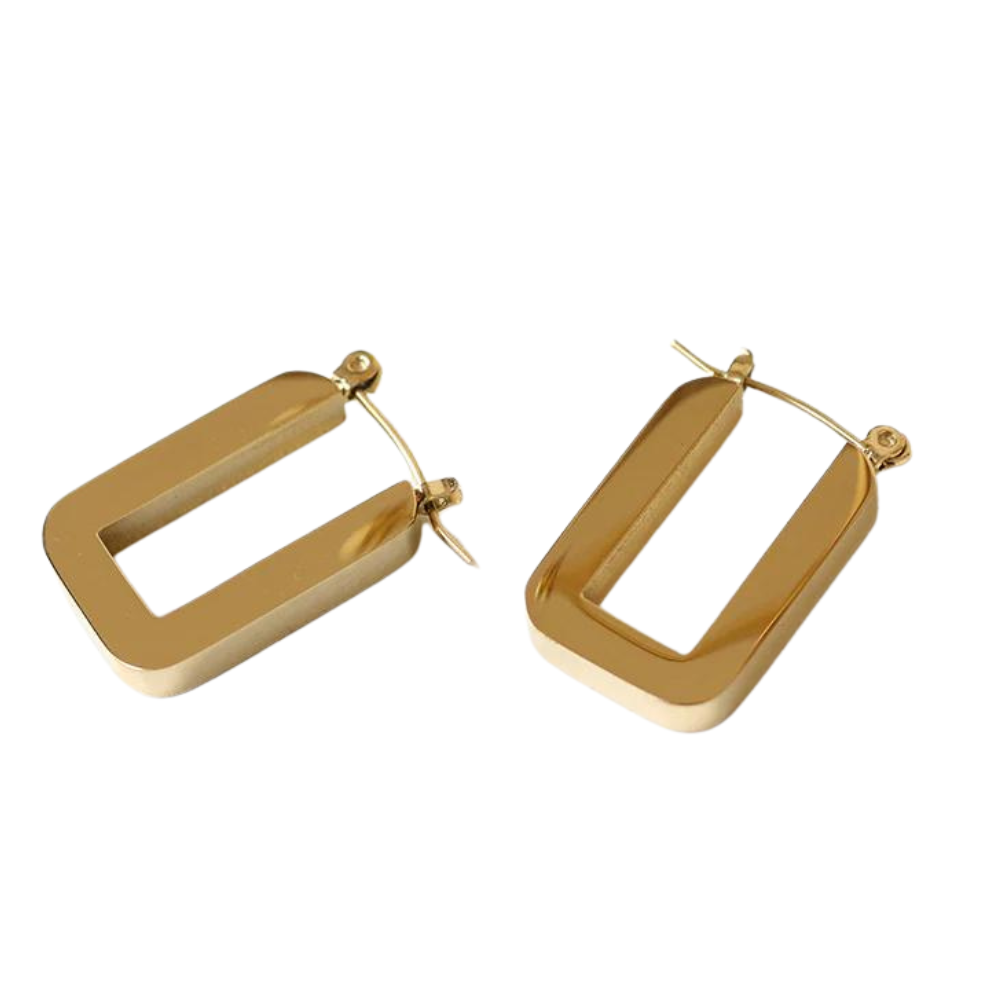 Gold Rectangle Hoop