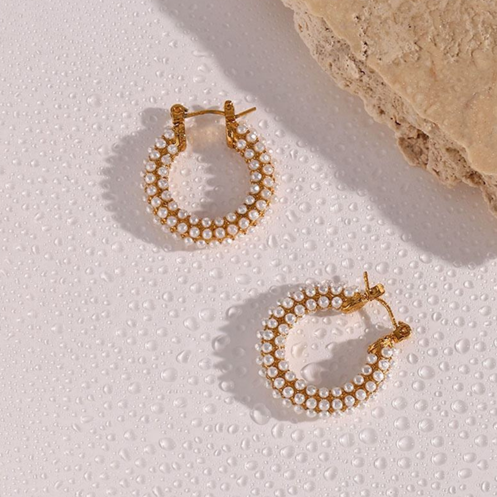 Pearl Hoop Earrings